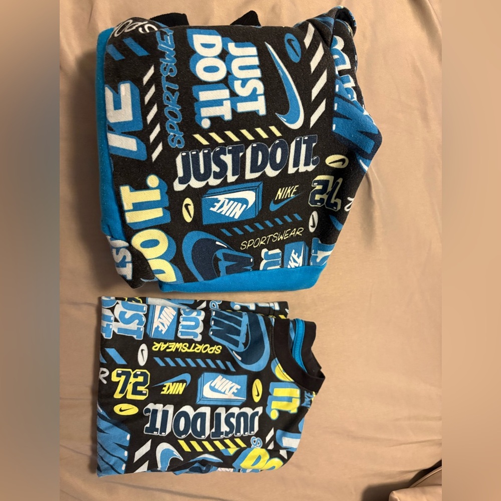 Nike Black and Blue Graphic Tee